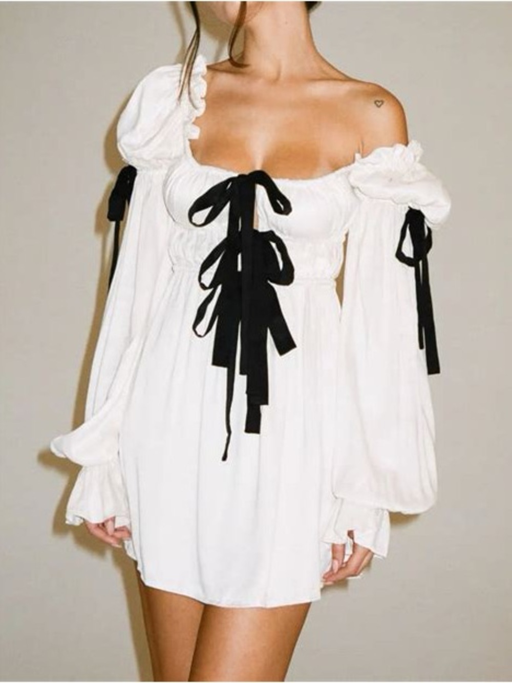 Rumored Macbeth Mini Dress in Bone-SOLD OUT